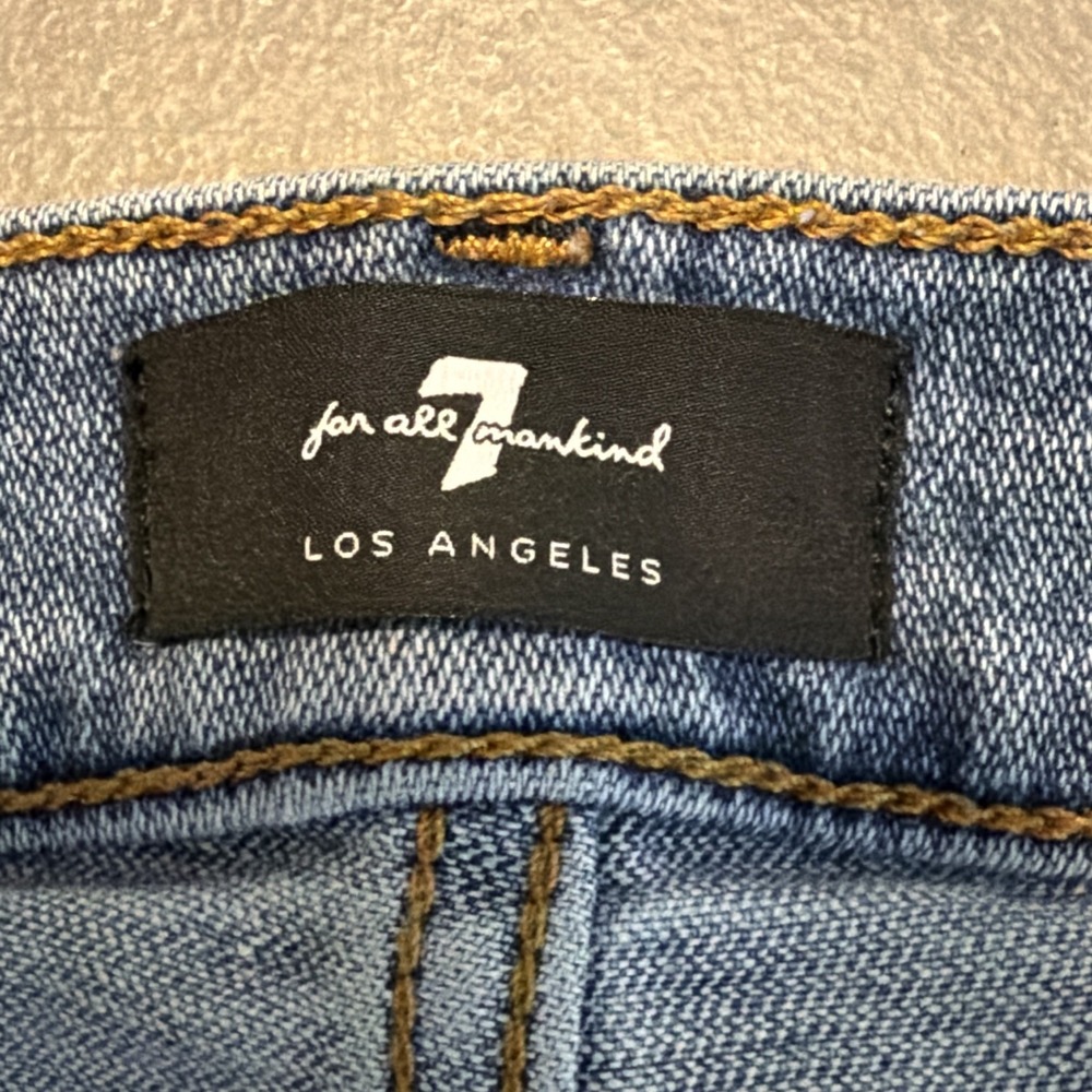 7 For All Mankind Women's Skinny Jeans Light Wash Blue Denim Stretch Size 30 - Picture 6 of 9